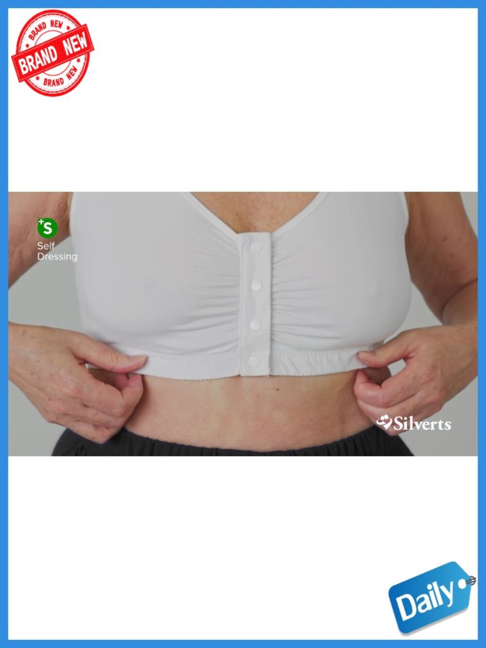 Adaptive Front Closure Bra Wireless Easy Hook Elderly Post-Surgery View 6